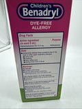 Children's Benadryl Bubblegum  Allergy Syrup 4-6 Hours Doses - 8 Oz 8/26