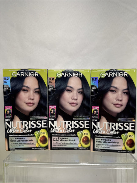 (3) Garnier Nutrisse BL21 Blackberry Mojito Blue Black  Permanent Hair Color