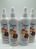 (4) Dove 2 in 1 Detangler & Refresher Spray Shea Coconut Oil Coils Curl Waves 8o