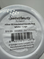 White Travel Sweethearts tumbler Mug Valentines Love Conversation Hearts 40oz