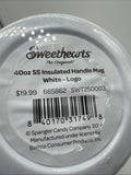 White Travel Sweethearts tumbler Mug Valentines Love Conversation Hearts 40oz