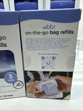 (5) Ubbi On The Go (REFILLS) Lavender Disposable Diaper Bags, 36 Ct Each 180ttl