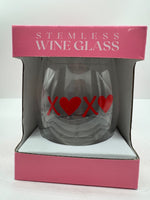 Stemless Wine Glass XOXO Hearts Valentine YOU CHOOSE BuyMoreSave&CombineShipping