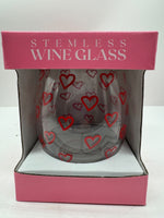 Stemless Wine Glass XOXO Hearts Valentine YOU CHOOSE BuyMoreSave&CombineShipping
