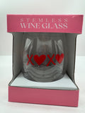 Stemless Wine Glass XOXO Hearts Valentine YOU CHOOSE BuyMoreSave&CombineShipping