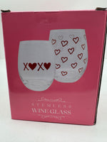 Stemless Wine Glass XOXO Hearts Valentine YOU CHOOSE BuyMoreSave&CombineShipping