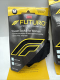 (2) Futuro Trouser Socks Women ￼  Compression Knee Medium Black COMBINESHIP