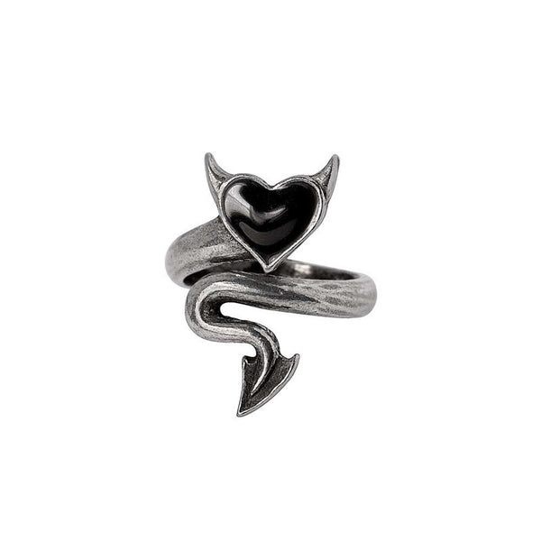 Alchemy Gothic R248 Devil Heart Ring Wrap Finger Love Romance