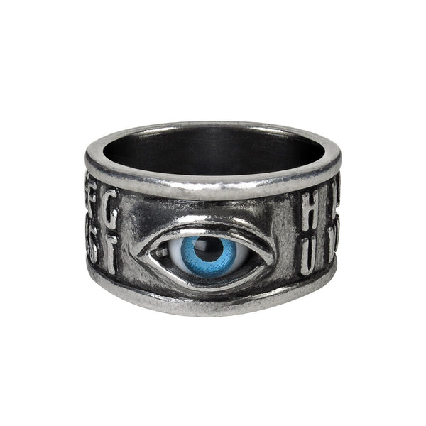 Alchemy Gothic R215 Ouija Eye Ring England Bat Wing Goth Punk Magic