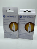 (2)GE Soft White LED CAM Decorative Clear Finish Light Bulb 2 Ct 4W Replaces 40W