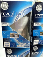 (4) GE 65w/10w 650 Lumens reveal LED  Indoor Floodlight Dimmable Light Bulb