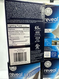 (4) GE 65w/10w 650 Lumens reveal LED  Indoor Floodlight Dimmable Light Bulb