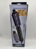 Conair Hot Air Styler Volume Plus  Curls & Waves 1 1/2" & 1" Brushes Beach Dryer