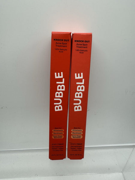 (2) Bubble Skincare Knock Out Spot Treatment Acne.33oz Blemish  COMBINE SHIP