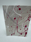 ACEO Pearl Splatter 5/9 Abstract Pink Drip Mini Art Card Painting Collection ATC