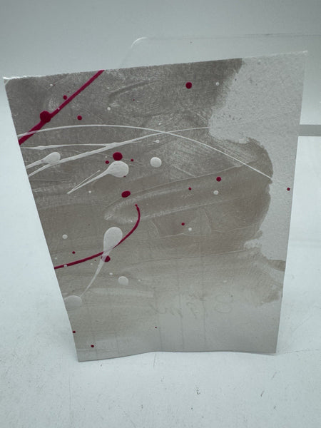 ACEO Pearl Splatter 8/9 Abstract Pink Drip Mini Art Card Painting Collection ATC