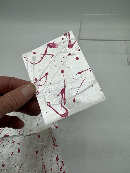 ACEO Pearl Splatter 9/9 Abstract Pink Drip Mini Art Card Painting Collection ATC