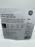 (2) GE Candelabra Bulb, Crystal Clear CA Type 25w 220 Lumen 4 Pack COMBINESHIP
