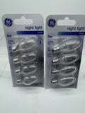 (2) GE Lighting 4W Clear Night Light Bulbs Candelabra Base C7 4 Pack COMBINESHIP