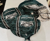 (6) Philadelphia Eagles Shape 21" Football & Helmet Foil Balloon Green Party PAC