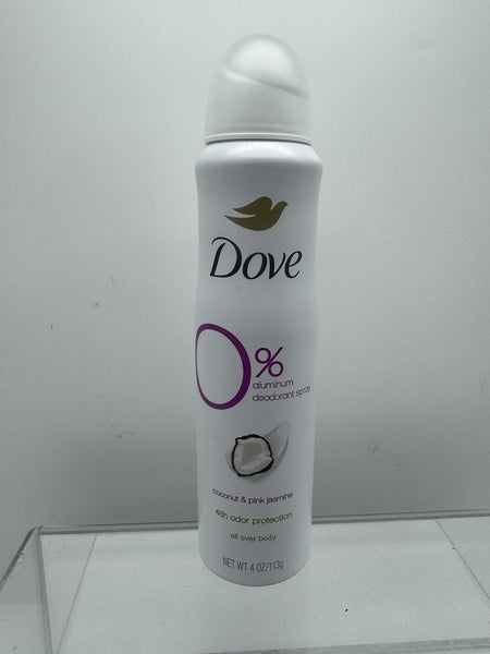 Dove 0% Aluminum Deodorant Dry Spray Coconut & Pink Jasmine 4oz COMBINESHIP