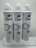 (3) Dove 0% Aluminum Deodorant Spray Cucumber & Green Tea 4oz Original RARE HTF