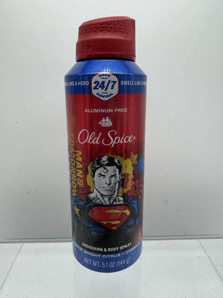 Old Spice SUPERMAN Man of Tomorrow Citrus Cosmos Body Spray 5.1 oz Collectable