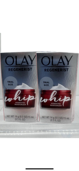 (2) Olay Regenerist Whip Moisturizer Anti-AGING Wrinkle .5oz Travel Size