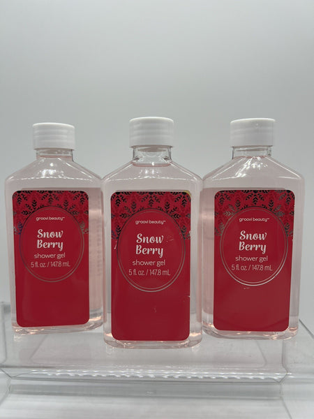 (3) Groovi Summer Snow Berry Body Wash Shower Gel Christmas Holiday COMBINESHIP