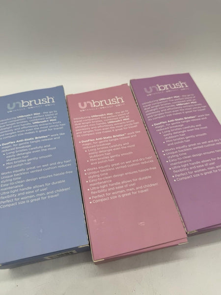 (24) FHI HEAT UNbrush Wet/Dry Detangle Brush Pastel Purple Blue Pink Bulk Resale