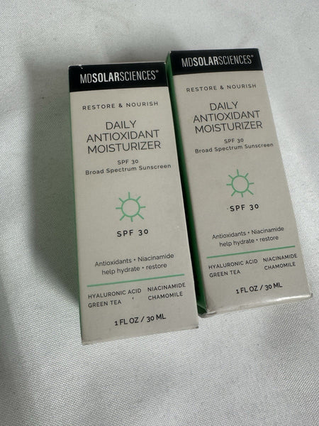 (2) MDSolarSciences Daily Antioxidant Moisturizer SPF30 Niacinamide 1oz