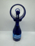 O2 COOL Deluxe Handheld Battery Powered Blue Water Misting Fan Bottle Travel