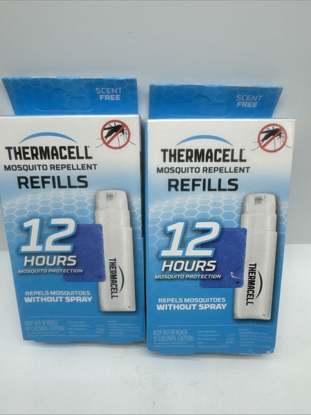 (2) Thermacell Mosquito Repellent Refill 3 Mats 1 Cartridge Last 12 Hrs Trap