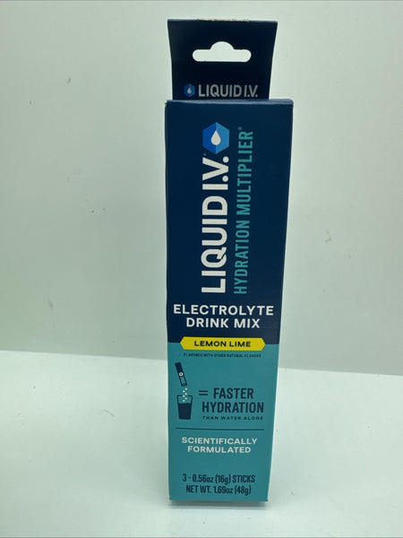 Liquid I.V. Electrolyte Drink Mix Hydration Multiplier .6oz 3pk Lemon-Lime