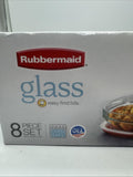 Rubbermaid Easy Find Lid Glass Food Container Set 8pc Microwave Oven 1.5 4 Cups