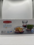 (3) Rubbermaid Easy Find Lid Glass Food Container Set 8pc Microwave Oven 1.5