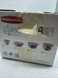(3) Rubbermaid Easy Find Lid Glass Food Container Set 8pc Microwave Oven 1.5