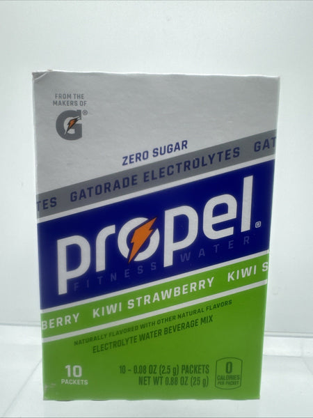 Gatorade Propel Electrolyte Powder Packet Kiwi Strawberry 10 Packets zero Sugar