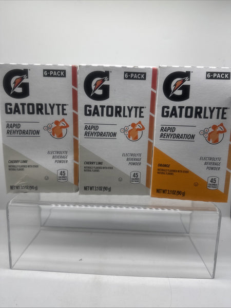 (3) Gatorlyte Rapid Rehydration Electrolyte Cherry Lime Orang Drink Mix Gatorade