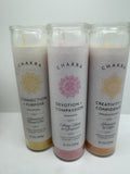 (3) Chakra Pillar Candles Creativity Confidence Compassion Devotion Connection