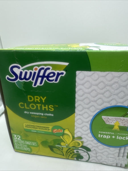 Swiffer Sweeper Dry Cloths Sweeping Refills W/Gain 32 Ct 10.4"x8" COMBINESHIP