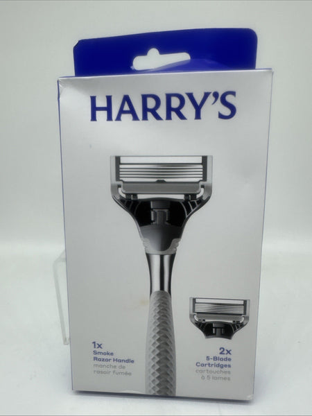 Harry's Smoke Chrome Men's 1 Razor Handle + 2 Cartridge Blade Refill COMBINESHIP