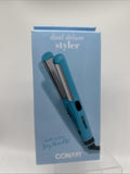 Conair Mini Dual Curling Flat Iron Deluxe Hair Styler Straightener Travel 2 in 1