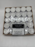 Tuscany Candle Tealights Box Of 50 White Quantity unscented candle