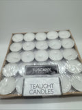 Tuscany Candle Tealights Box Of 50 White Quantity unscented candle