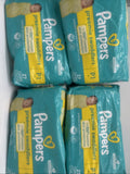 (4) Pampers Swaddlers P1 6lb Preemie Diapers W/ Leak Protection 27c 108ttl
