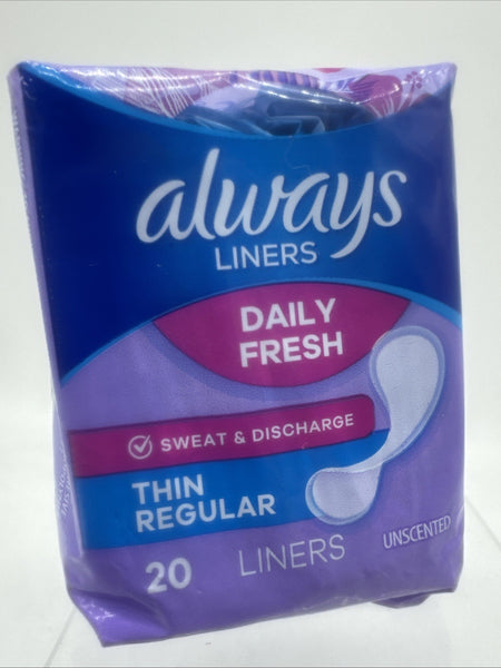 Always Thin Pantiliners Unscented Sweat Discharge Breathable 20 Pack COMBINESHIP