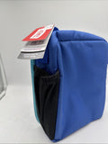 THERMO INSULATED LUNCH KIT Upright Box Bag Blue Polkadot Hot Cold Travel Zipper