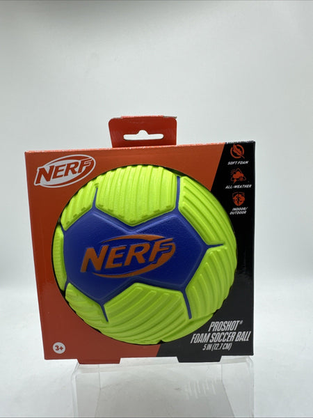 Hasbro Nerf Proshot Foam Green Blue Soccer Ball 5" Lime Green Blue COMBINESHIP