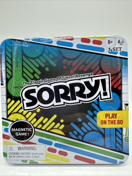 Hasbro SORRY! Travel Magnetic Game Brand Ages 6+ Compact Metal Box Toy Christmas